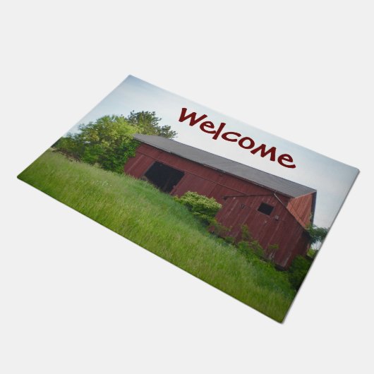 Red Amish Barn Deurmat (Schuin)