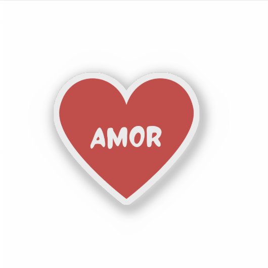 Red Amor Heart Sticker (Voorkant)