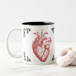 Red Anatomical Heart Art Decoratieve Mok