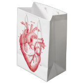 Red Anatomical Heart Print Medium Gift Bag Medium Cadeauzakje (Achterkant Gekanteld)