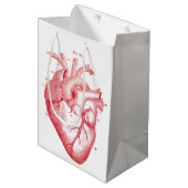 Red Anatomical Heart Print Medium Gift Bag Medium Cadeauzakje (Voorkant Gekanteld)
