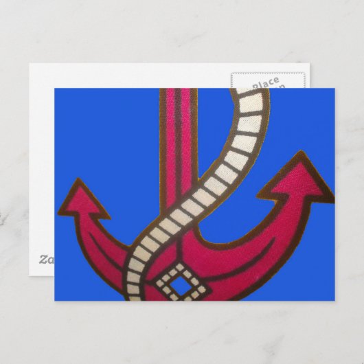 Red Anchor Art Print Briefkaart (Voorkant / Achterkant)