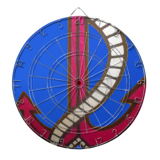 Red Anchor Art Print Dartbord (Voorkant)