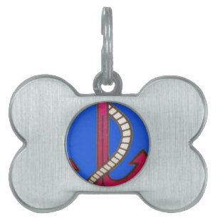 Red Anchor Art Print Huisdieren Naamplaatje