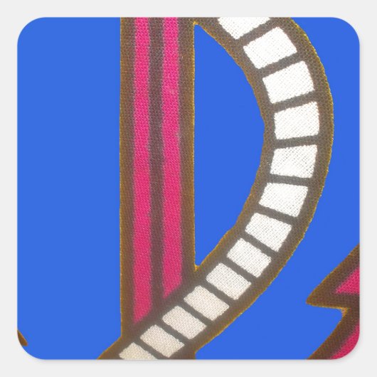 Red Anchor Art Print Vierkante Sticker (Voorkant)