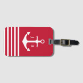 Red Anchor Monogram Cruiseschip Bagagelabel (Voorkant (horizontaal))