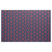 Red Anchor op Navy Blue Background Pattern Stof (Yard (91,4 cm))