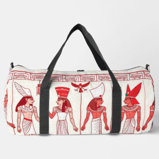 Red Ancient Print Duffel Bag Plunjezak