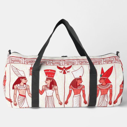 Red Ancient Print Duffel Bag Plunjezak (Voorkant)
