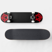 Red And Black Anarchy Original Art Skateboard (Horizontaal)