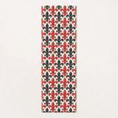 Red and Black Baroque Fleur-de-lis Pattern Design  Yogamat (Voorkant)