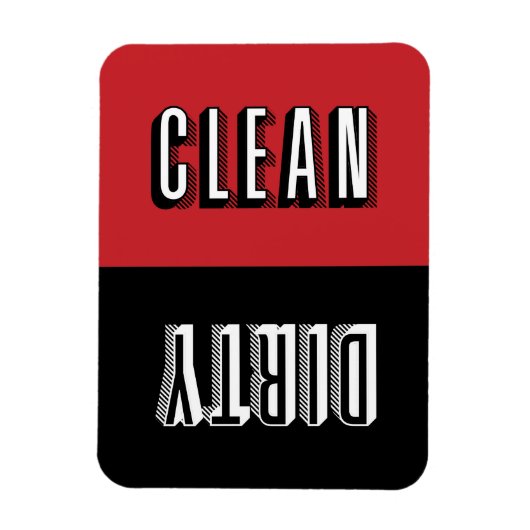 Red and Black Block Modern Typography Dishwasher Magneet (Verticaal)