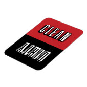 Red and Black Block Modern Typography Dishwasher Magneet (Linkerzijde)