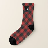 Red and Black Buffalo Plaid Monogram (Gauche - extérieur)