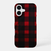 Red and Black Buffalo Plaid Pattern iPhone 16 Hoesje (Achterkant)