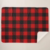 Red and Black Buffalo Plaid Sherpa Blanket (Devant (Horizontal))