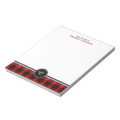 Red and Black Clan Cunningham Tartan Monogram Notitieblok (Gedraaid)