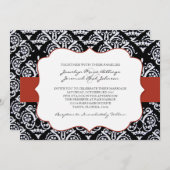 Red and Black Country Damask Patterned Kaart (Voorkant / Achterkant)