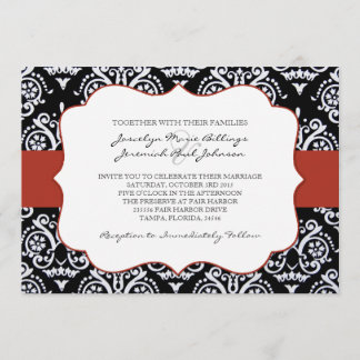Red and Black Country Damask Patterned Kaart