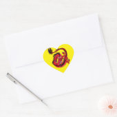 Red and Black Dragon Tattoo op Hart Sticker (Envelop)