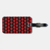 Red and Black Fleur de Lis Pattern Bagagelabel (Achterkant horizontaal)