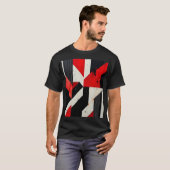 Red and Black Geometric Design  T-shirt (Voorkant volledig)