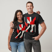 Red and Black Geometric Design  T-shirt (Unisex)