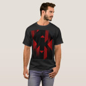 Red and Black Geometric Design T-shirt (Voorkant volledig)
