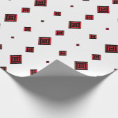 Red and Black Geometric Diamond Pattern Modern Tot Cadeaupapier (Hoek)