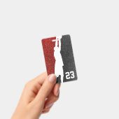 Red and Black Glitter Basketball Team Jersey Badge (Handheld)