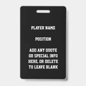 Red and Black Glitter Basketball Team Jersey Badge (Back)