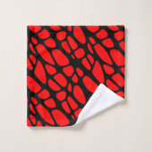 Red and Black Gothic Organic Web Pattern Bad Handdoek (Wasdoekje)