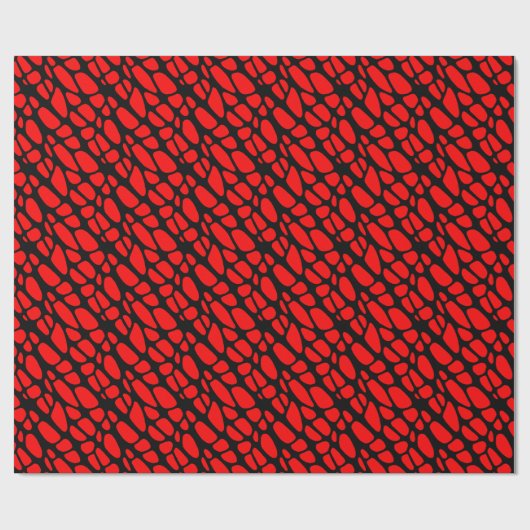 Red and Black Gothic Organic Web Pattern Cadeaupapier (Vlak)