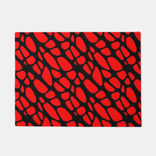 Red and Black Gothic Organic Web Pattern Deurmat