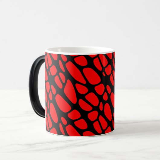 Red and Black Gothic Organic Web Pattern Magische Mok (Voorkant links)