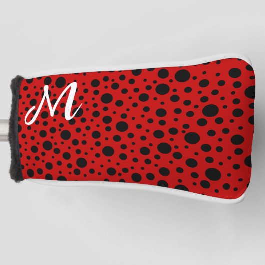 Red and black polka dots funny ladybug golfheadcover (Voorkant)