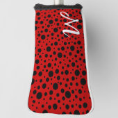 Red and black polka dots funny ladybug golfheadcover (Draai 90)