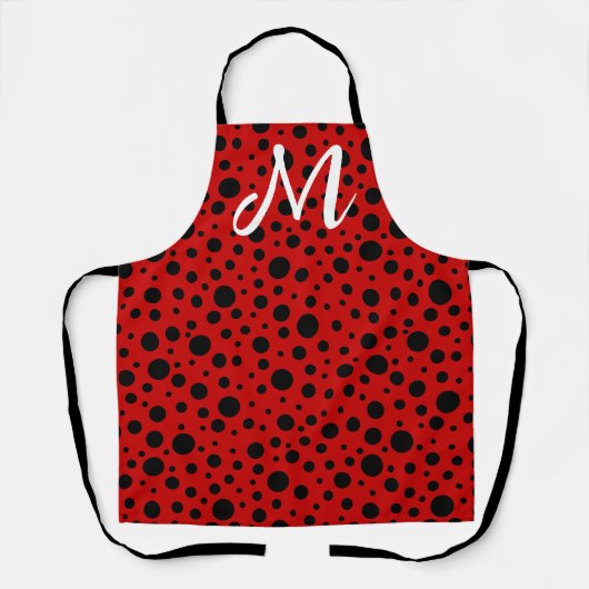 Red and black polka dots funny ladybug schort (Voorkant)