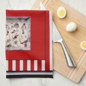 Red and Black Popcorn Kitchen Towel Theedoek (Quarter Fold)