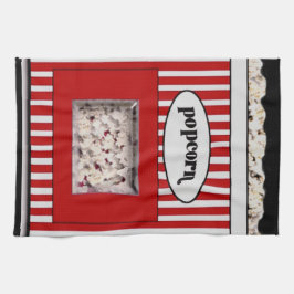 Red and Black Popcorn Kitchen Towel Theedoek