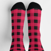 Red and Black Rustic Buffalo Plaid Check Patterned Sokken (Top)