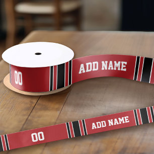 Red and Black Sports Jersey Personalized Lint