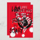 Red and Black Street Art et carte plat de chat noi (Devant / Derrière)