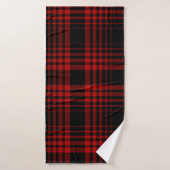 Red and black tartan plaid Scottish seamless patte Badhanddoek (Badhanddoek)