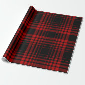 Red and black tartan plaid Scottish seamless patte Cadeaupapier (Uitgerold)