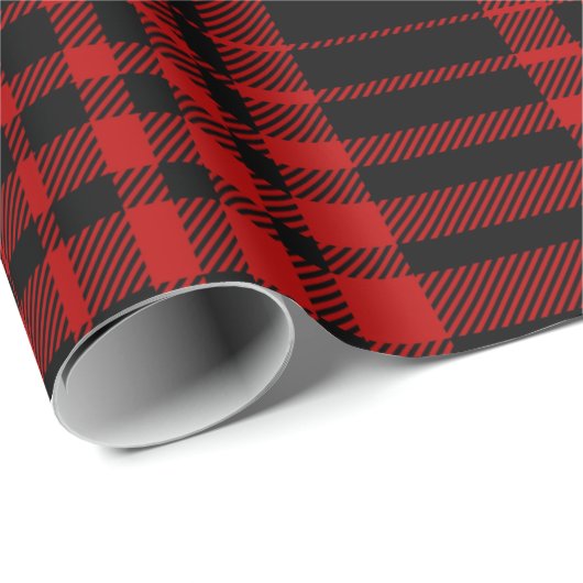 Red and black tartan plaid Scottish seamless patte Cadeaupapier (Rol Hoek)