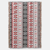 Red and Black Winter Fair Isle Pattern Deken (Voorkant Verticaal)
