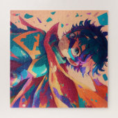 Red and Blue Anime Superhero Boy Legpuzzel (Horizontaal)