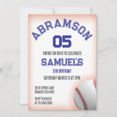 Red and Blue Baseball Birthday Kaart (Voorkant)