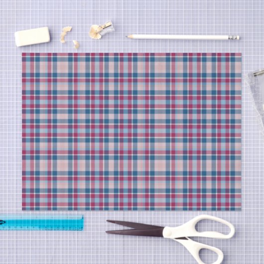 Red and Blue Classic Plaid Pattern Tissuepapier (Craft)